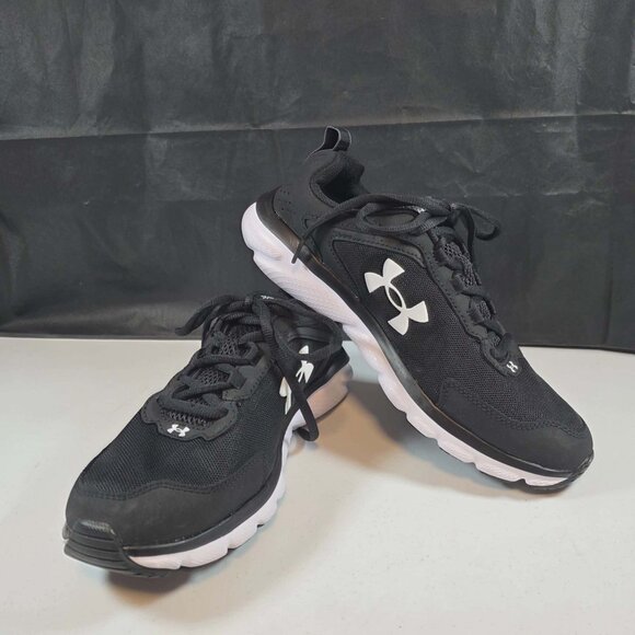 UNDER ARMOUR CHARGED ASSERT 9 BLACK WOMENS RUNNING SHOES SNEAKERS SIZE 8.5 - Picture 2 of 9